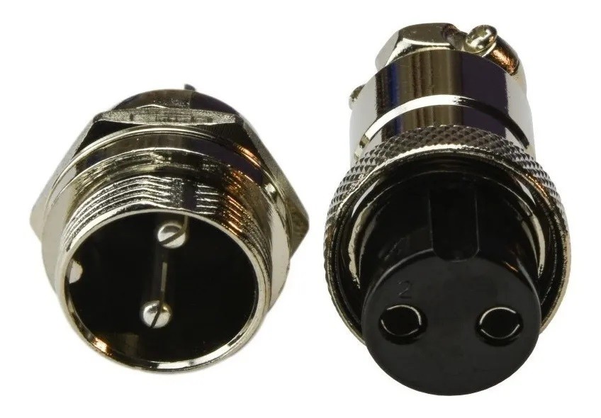 Conector Terminal De Aviación GX16 2 Pines Metal Circular Cnc (Cable-Pared)