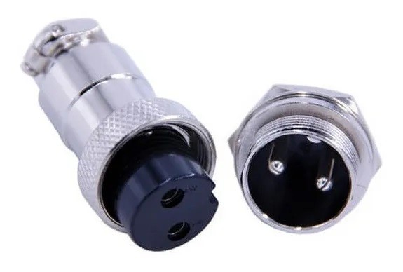 Conector Terminal De Aviación GX20 2 Pines Metal Circular Cnc (Cable-Pared)