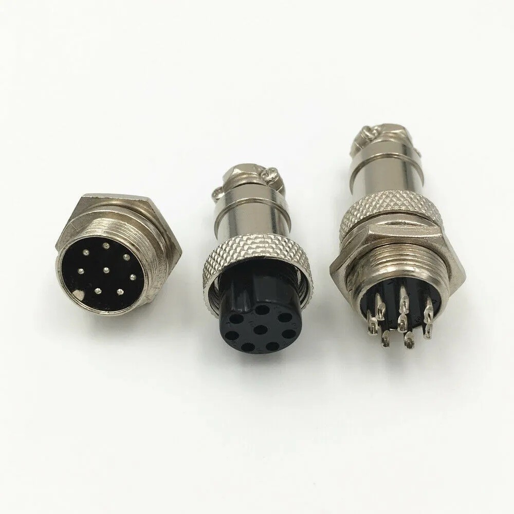 Conector Terminal De Aviación GX20 8 Pines Metal Circular Cnc (Cable-Cable)
