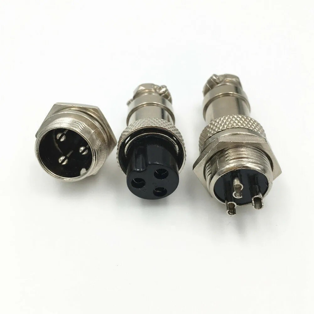 Conector Terminal De Aviación GX16 3 Pines Metal Circular Cnc (Cable-Cable)