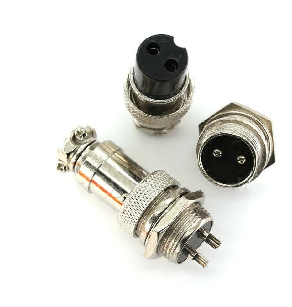 Conector Terminal De Aviación GX20 2 Pines Metal Circular Cnc (Cable-Cable)