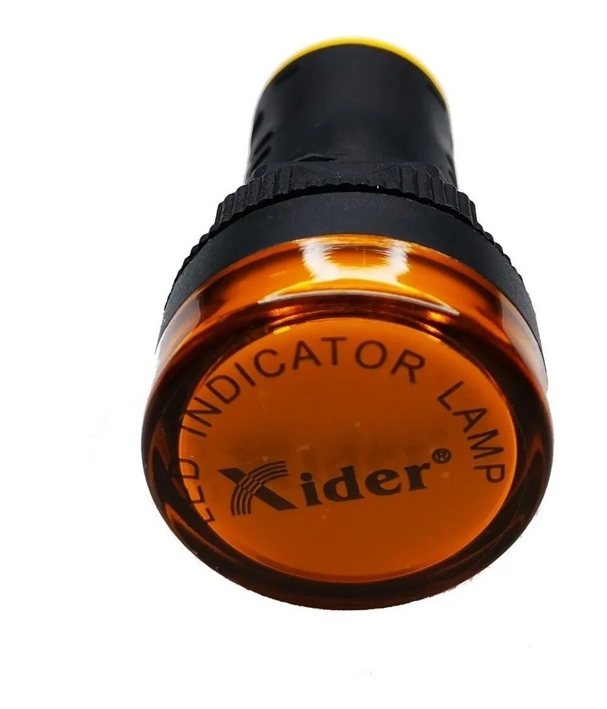 Lampara Indicadora Luz Piloto 12V DC/AC AMARILLO Empotrable 22mm