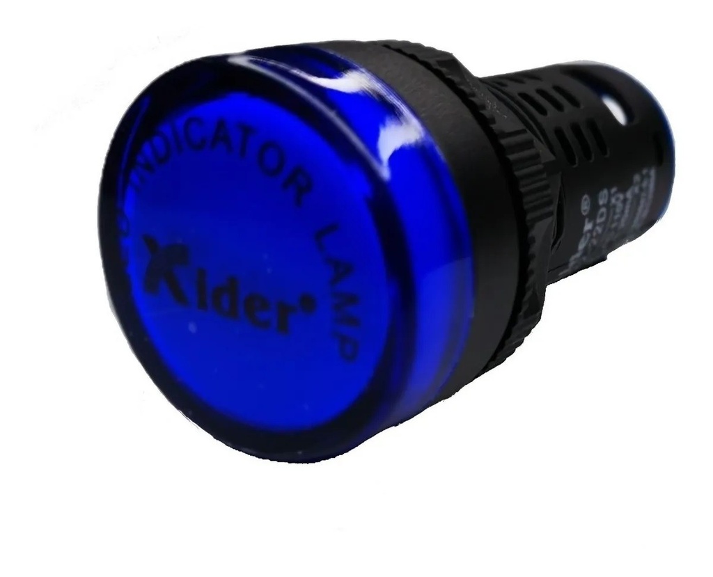 Lampara Indicadora Luz Piloto 24V DC/AC AZUL Empotrable 22mm