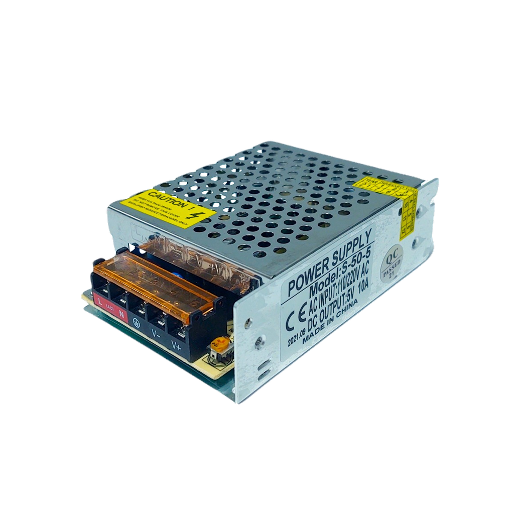 Eliminador Transformador Fuente Poder Driver 5V 10A 50W S-50-5 Tira Led