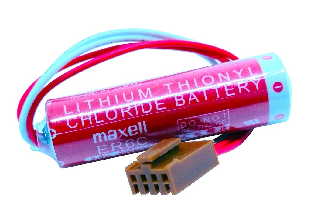 Pila Batería Maxell ER6C 3.6V 2000mAh Conector Marrón Para Mitsubishi Fx F2-40bl