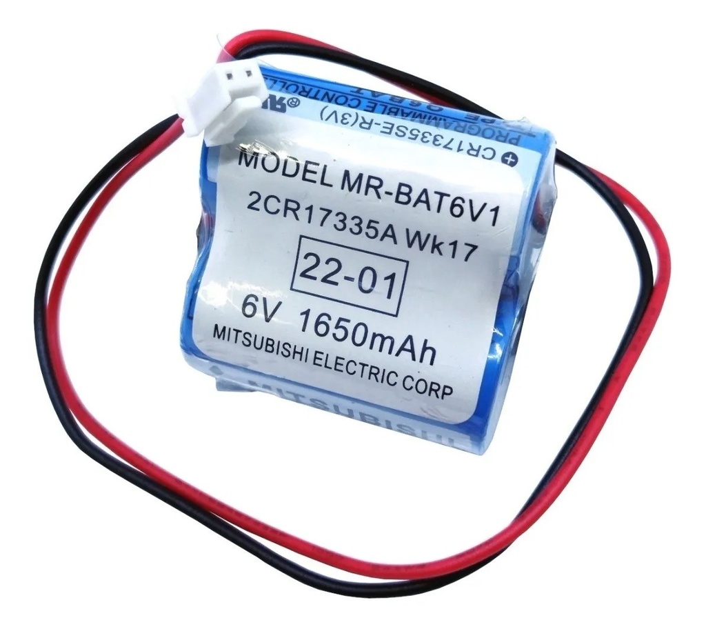 Pila Batería Mitsubishi MR-BAT6V1 17335 2CR17335A WK17 6V 1650mAh Conector Blanco Chico