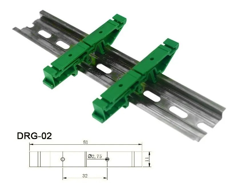 2x Soporte Sujetador Arnés PCB Arduino DRG-02 Nylon Riel DIN