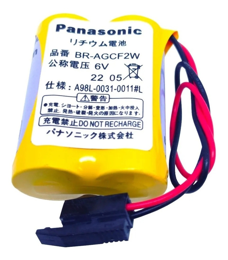 Pila Batería Panasonic BR-AGCF2W A98L-0031-0011/L A06B-6093-K001 6V 2200mAh Conector Negro