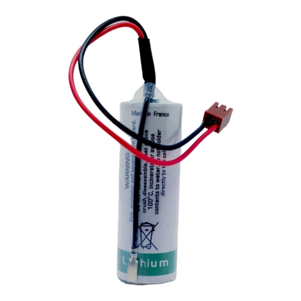 Pila Batería Saft 17500 LS17500 3.6V 3600mAh Conector Marrón Chico