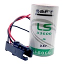 Pila Batería Saft 33600 LS33600 3.6V 17000mAh Tipo D Conector Negro
