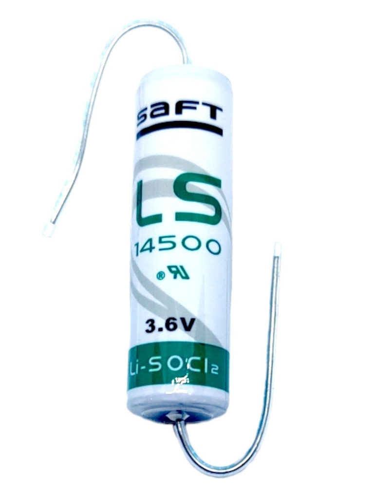 Pila Batería Saft 14500 LS14500 3.6V 2600mAh AA Con Alambre