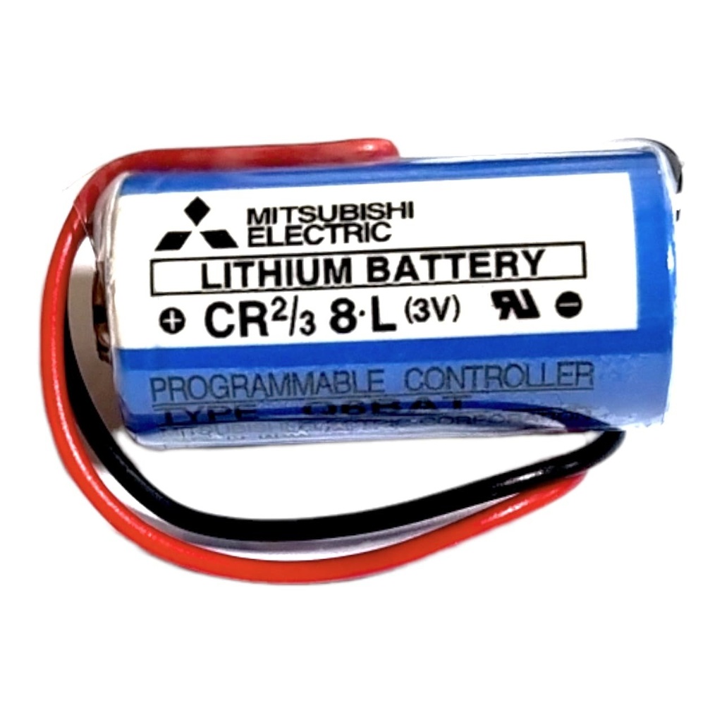 Pila Batería De Litio MITSUBISHI Q6BAT CR2/3/8.L 17335 CR17335SE-R 3V 1700mAh Conector Negro Chico (Japón)