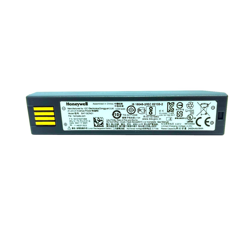 BATERÍA RECARGABLE HONEYWELL BAT-
SCN01A LI-ION, 3.7V, 2400MAH
