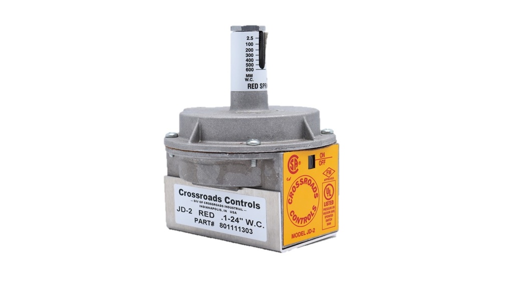 Crossroads Controls 801111303 jd-2-red Interruptor de presión .1 – 24" WC