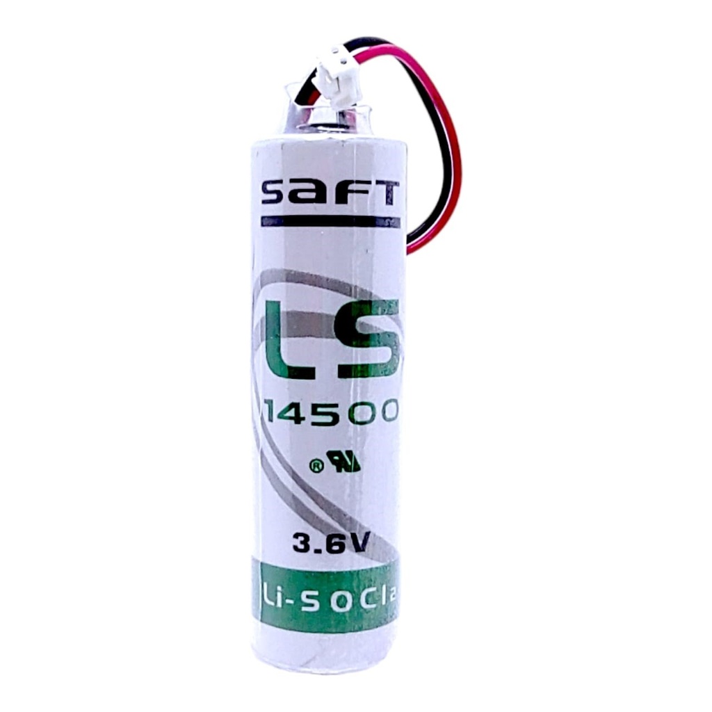 Pila Batería Saft 14500 Mod: LS14500 3.6V 2600mAh Conector Blanco