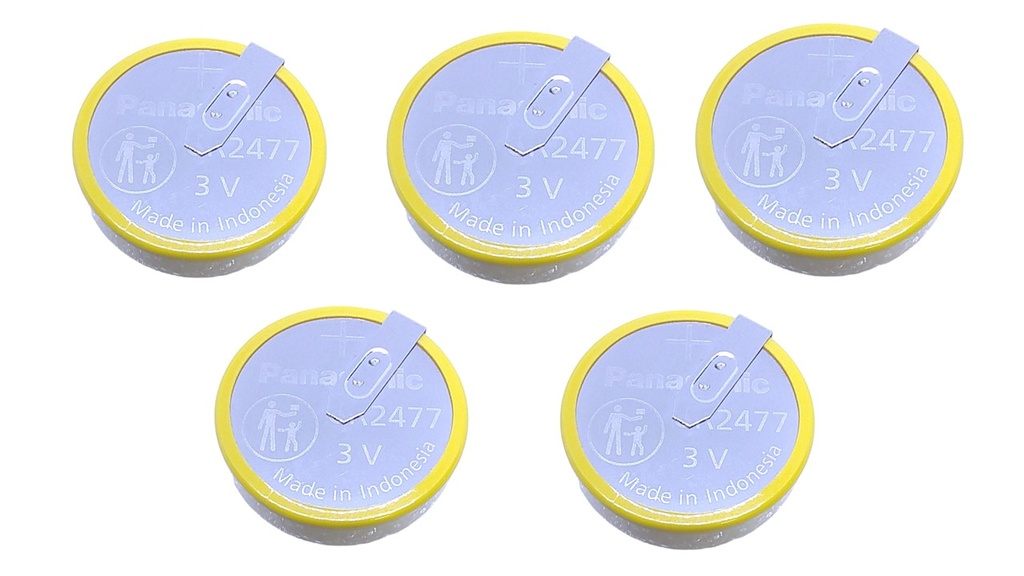 5x Pila Batería Panasonic CR2477/HFN 3.0V 1000mAh Domestic De Litio Tipo Botón