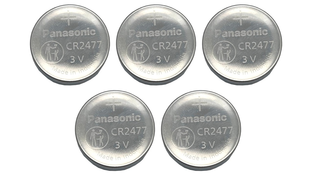 5x Pila Batería Panasonic 2477 CR2477 3.0V 1000mAh Litio Tipo Botón