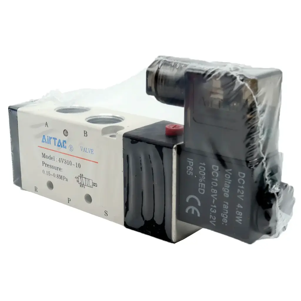 Válvula Neumática Airtac 4V310-10 12V DC 5 Vías 2 Posiciones