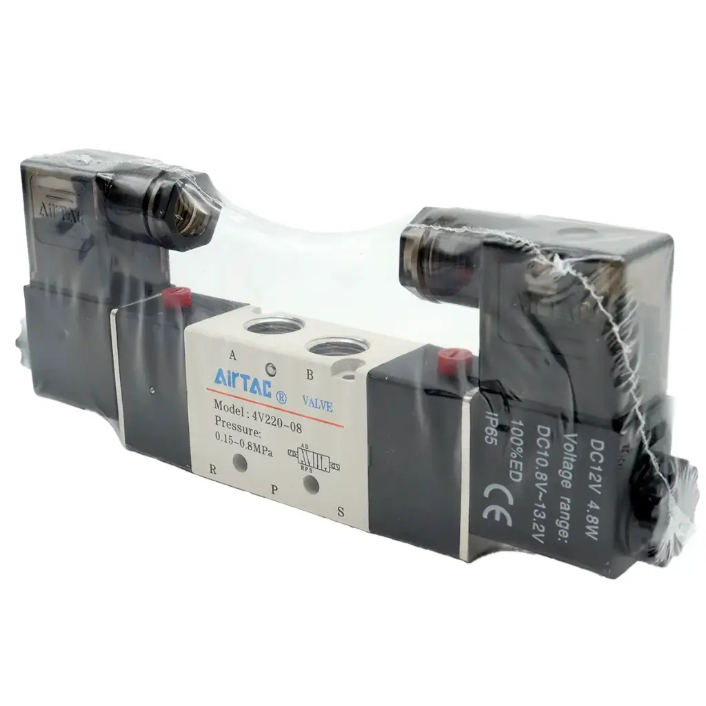 Válvula Neumática Airtac 4V220-08 5 Vías 2 12V DC Doble