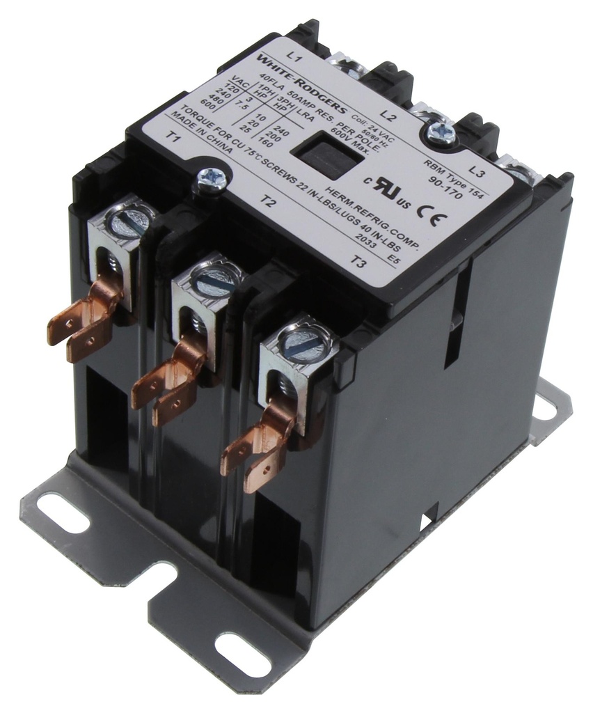 Contactor Propósito Definido WHITE-RODGERS EMERSON 90-170 90-170S1 40A 600V