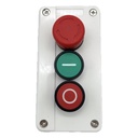 Botonera Industrial BX03-22M 3 Botones Pulsadores y Paro de Emergencia 400VAC 10A Arranque Paro Emergencia