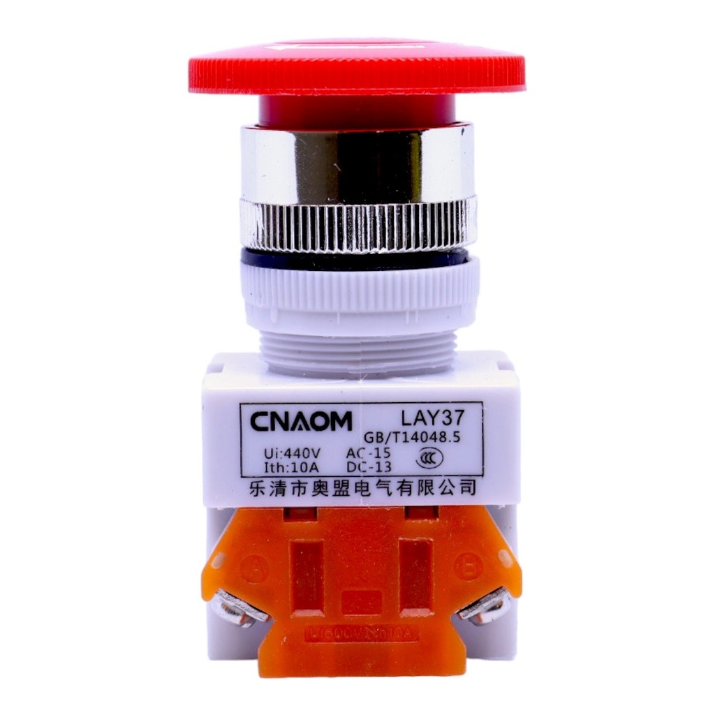 Botón Paro De Emergencia Rotatorio 440V 10A LAY37 NA-NC