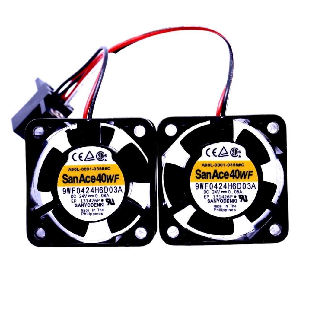 Ventilador Conjunto Sanyo Denki SanAce40WF 9WF0424H6D03A A90L-0001-0385C 24V 0.08A 40mm x 40mm x 20mm Conector Negro 4 Pines