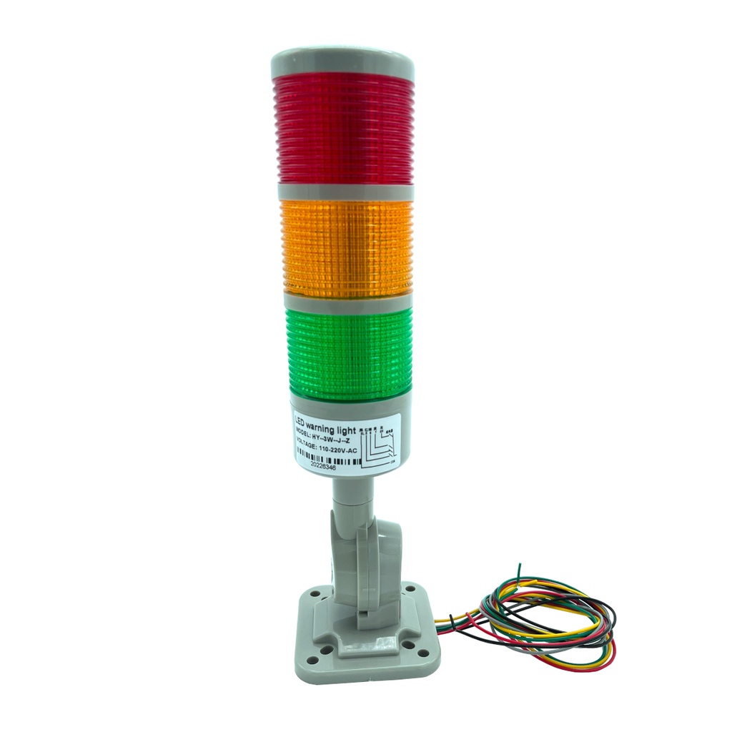 Torre Indicadora Industrial HY-3W-J-Z Semáforo 3 Colores 110-220V AC Maquinaria Con Buzzer