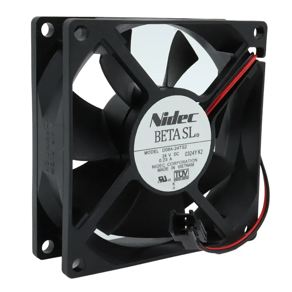 Ventilador Nidec Beta SL D08A-24TS2 24V DC 0.23A 5.52W 80mm x 80mm x 25mm 2 Cables Conector Negro 2 Pines