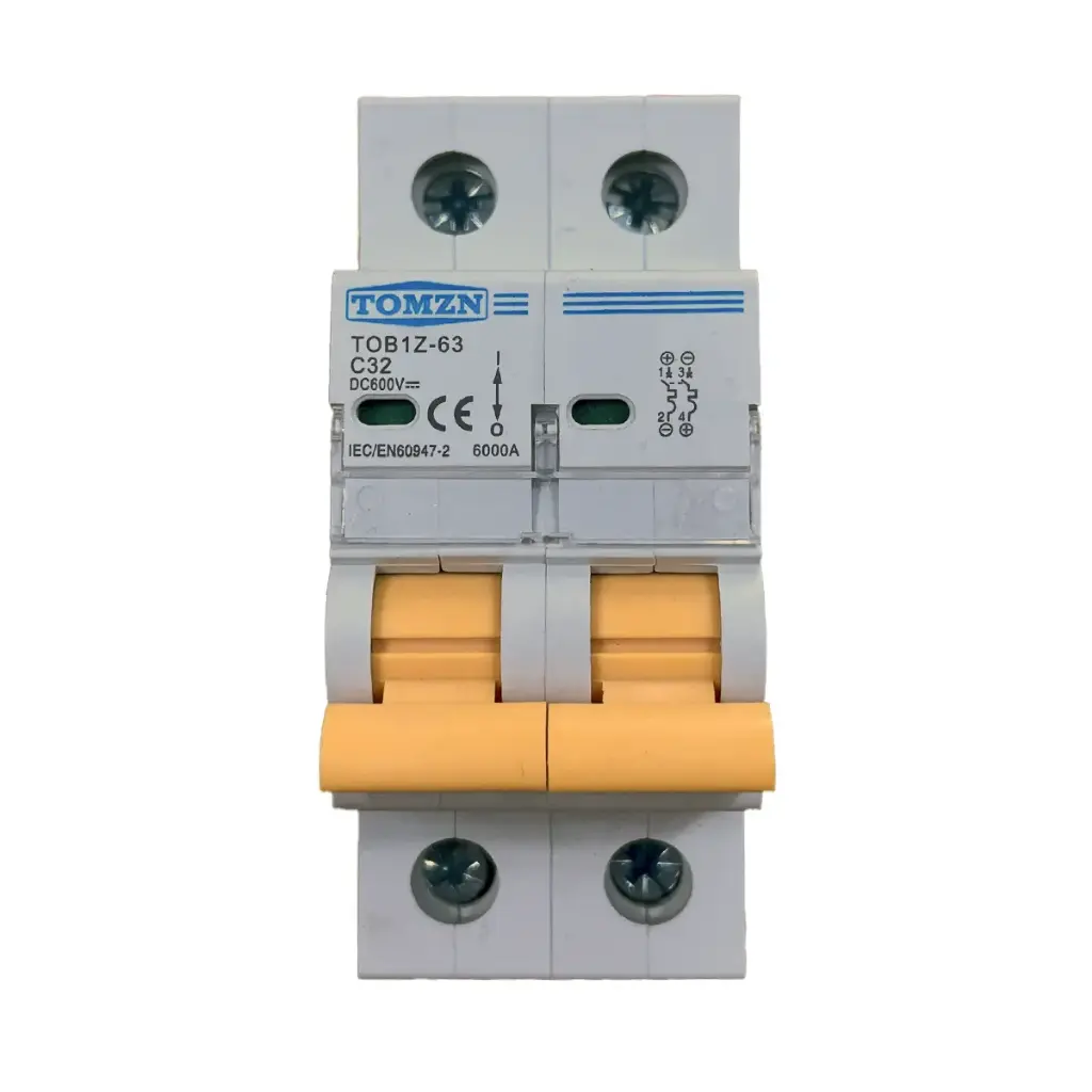 Interruptor Termomagnético TOMZN TOB1Z-63 C32 600V DC 32A Solar Fotovoltaico