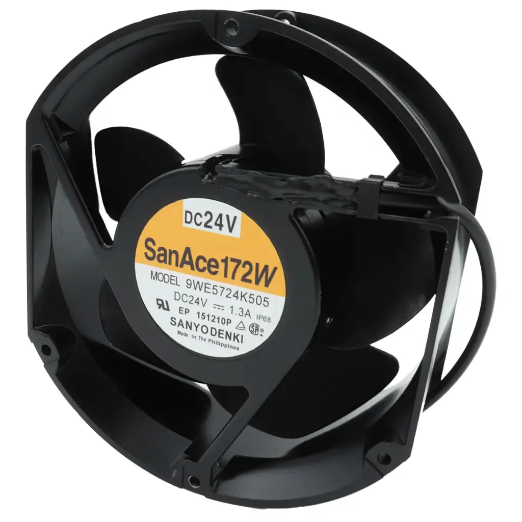 Ventilador Sanyo Denki SanAce172W 9WE5724K505 24VDC 1.3A 31.2W 175 x 58 x 155mm 5 Aspas 3 Cables IP68