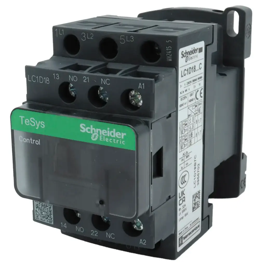 Contactor TeSys Control LC1D18B7C 3P 3NO 24V AC 50/60Hz 7.5KW 380V