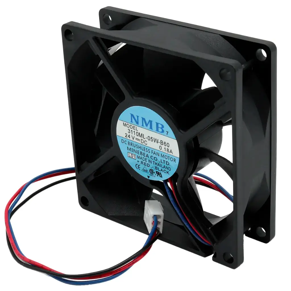 Ventilador NMB 3110ML-05W-B60 L01 24V DC 0.18A 80mm x 80mm x 25mm Conector Blanco 3 Pines