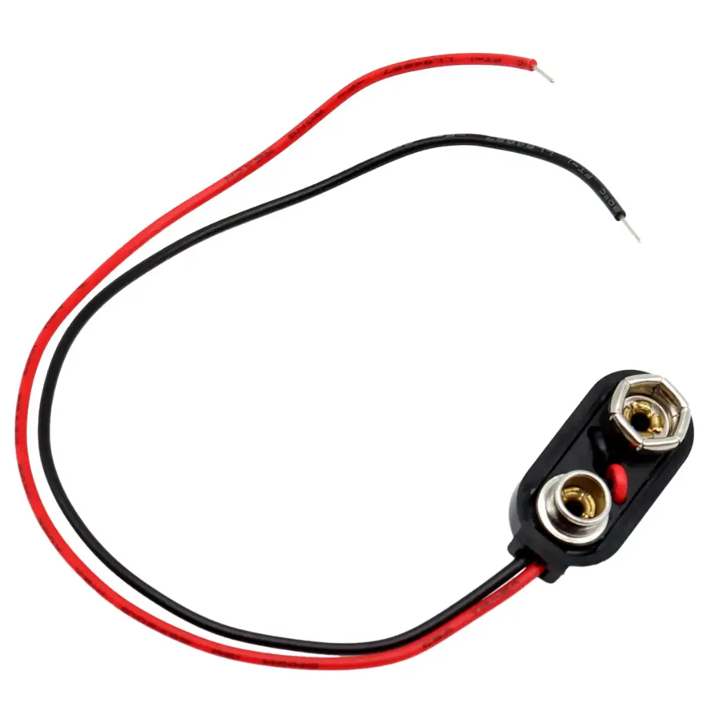 Cable Portapila Adaptador Broche Batería 9V MP-1LN Sin Plug