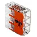 Conector de Empalme Eléctrico de Palanca Wago 221-613 3-1  Naranja