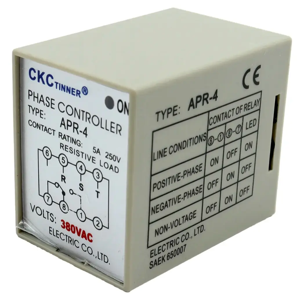 Relevador de Protección CKC Tinner APR-4 250V 5A 380V AC Trifásico