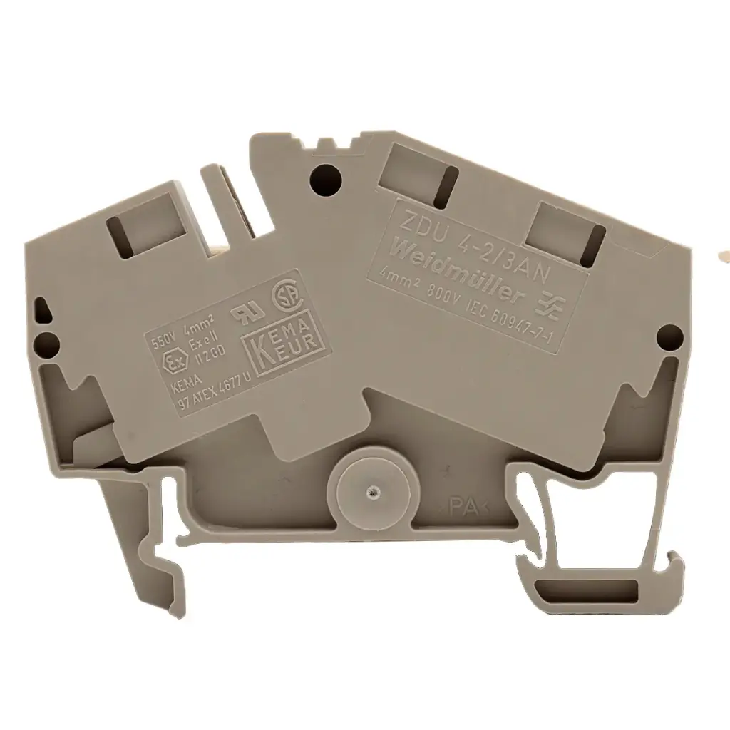 Clema de Paso Borne Conexión Directa Weidmüller ZDU 4-2/3AN 4 mm² 800V 32A