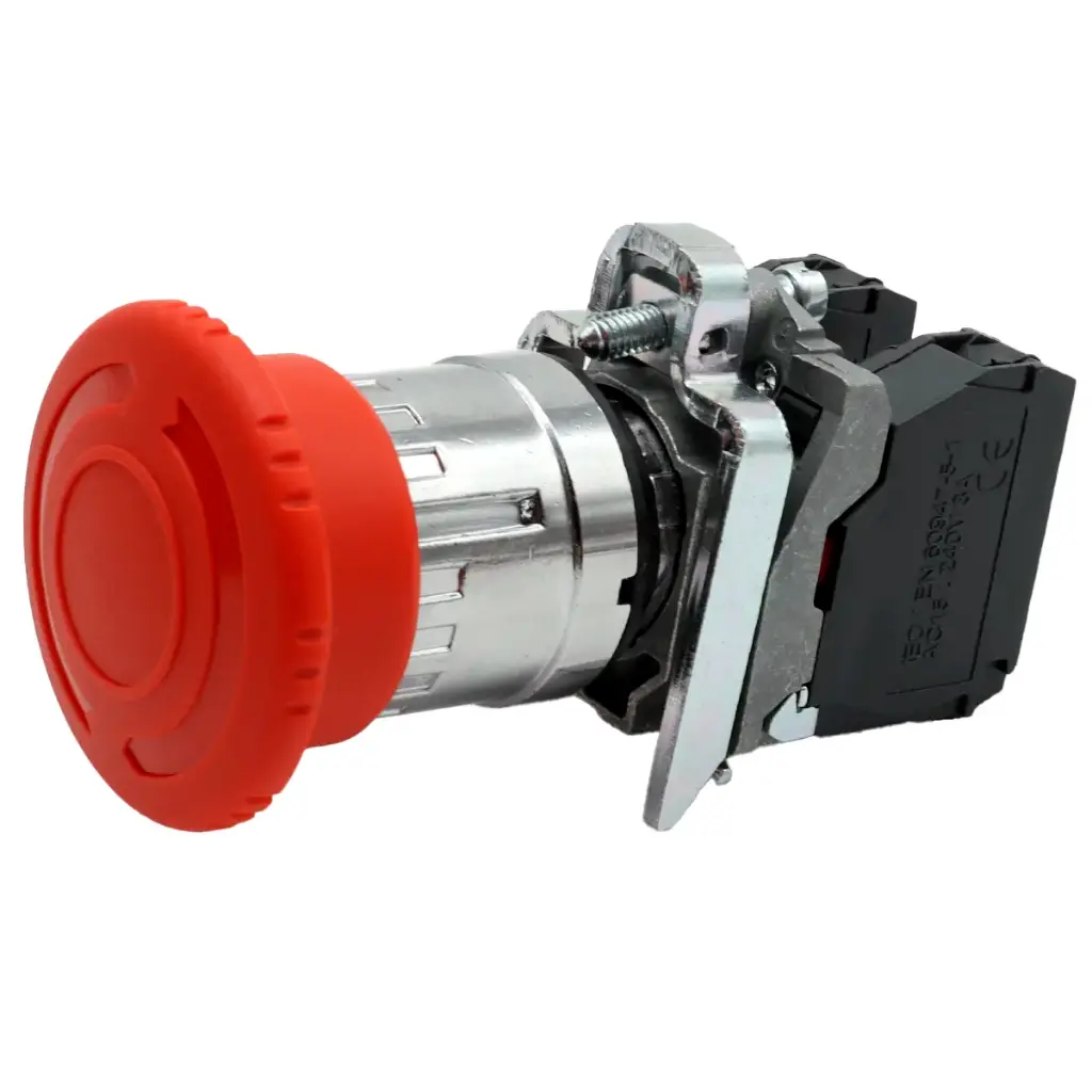 Interruptor Botón Pulsador Switch Paro de Emergencia Push Button XB4BS8445 1 NO ZBE-101 + 1 NC ZBE-102 