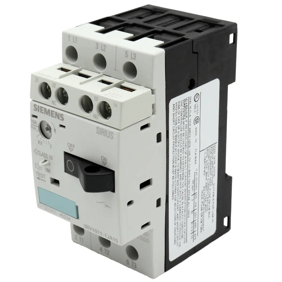 Switch Contactor Interruptor Guardamotor Siemens 3RV1011-1JA15 10A 1 NA + 1 NC Para Motor
