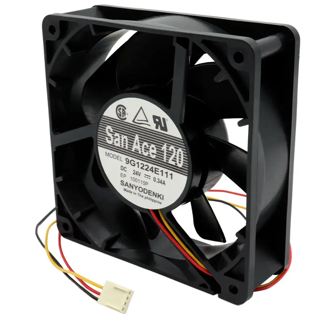 Ventilador Sanyo Denki SanAce120 9G1224E111 24V DC 0.34A 120 mm x 120 mm x 38 mm Conector Blanco 4 Pines 3 Cables