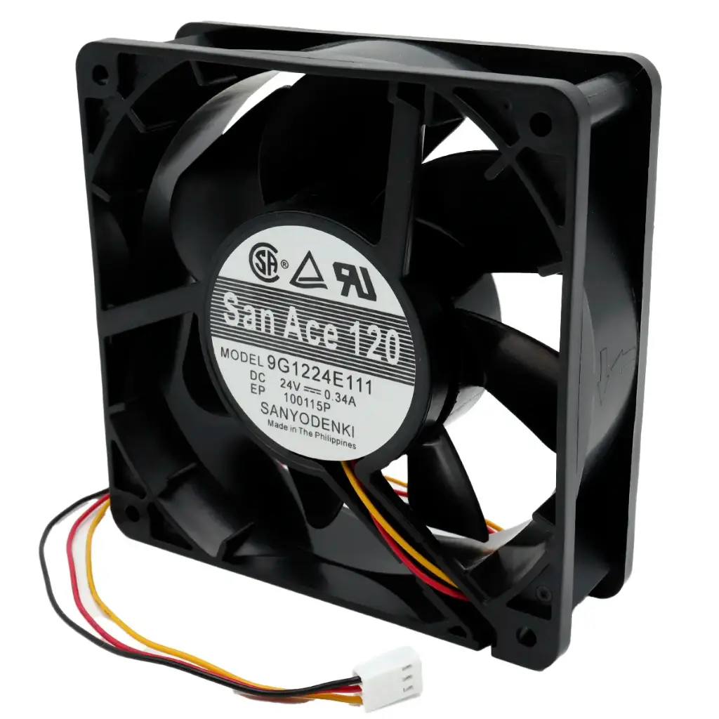 Ventilador Sanyo Denki SanAce120 9G1224E111 24V DC 0.34A 120 mm x 120 mm x 38 mm Conector Blanco 3 Pines 3 Cables