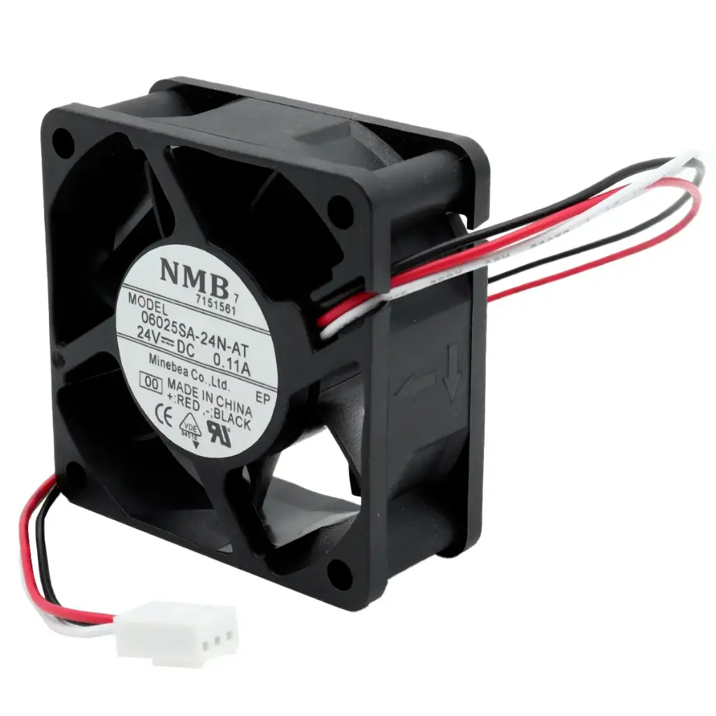 Ventilador NMB 06025SA-24N-AT 24V DC 0.11A 60mm x 60mm x 25mm Conector Blanco 3 Pines 3 Cables Sin Gancho