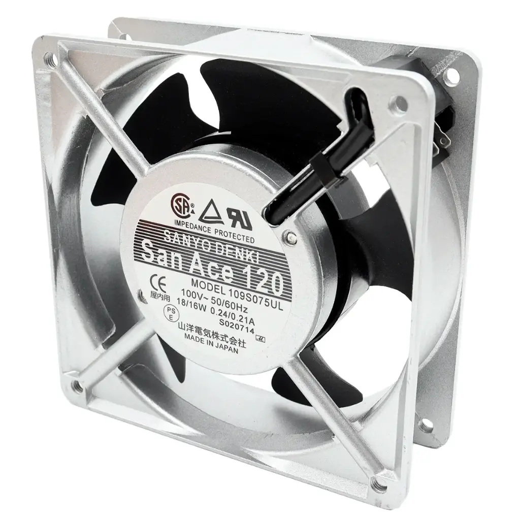 Ventilador Sanyo Denki SanAce120 109S075UL 100V AC 50/60Hz 0.24/0.21A 18/16W 120mm x 120mm x 39mm Con Pines