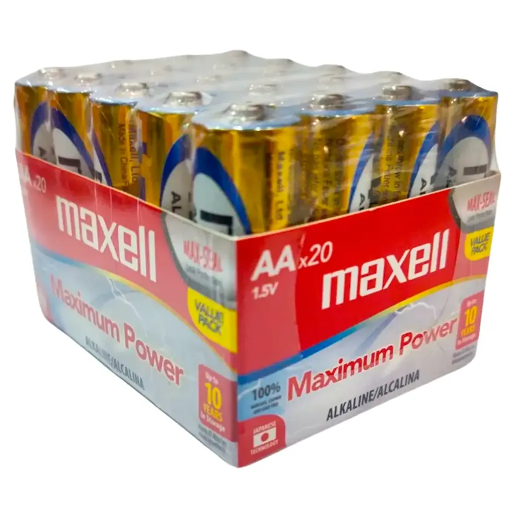20x Pila Batería Maxell AA LR06 1.5V Alcalina