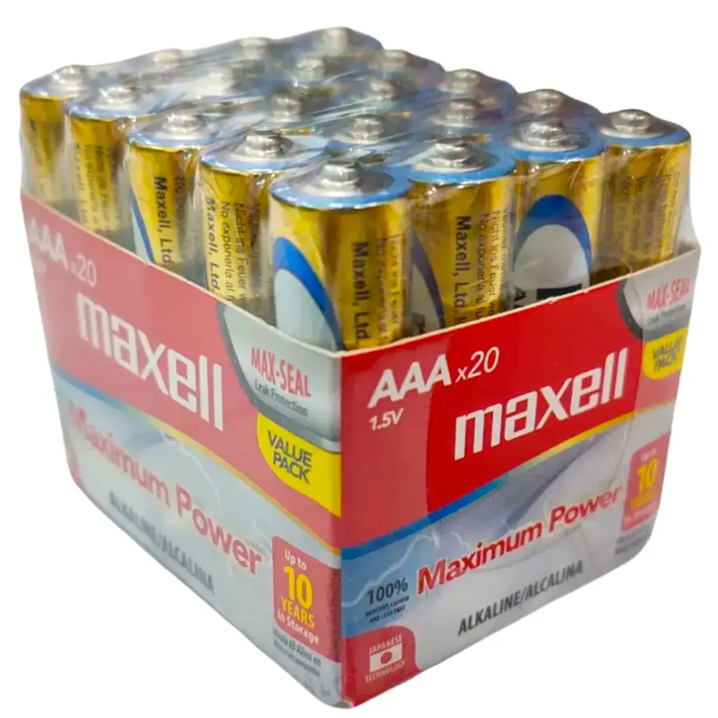 20x Pila Batería Maxell AAA LR03 1.5V Alcalina