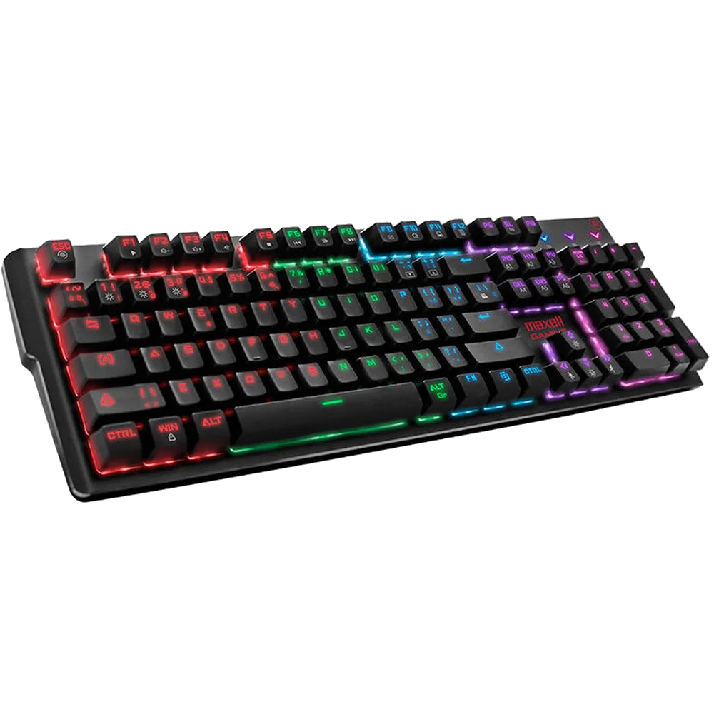 Teclado Mecánico Gamer Completo Maxell Samurai Series RGB Retroiluminado USB Switches Azules