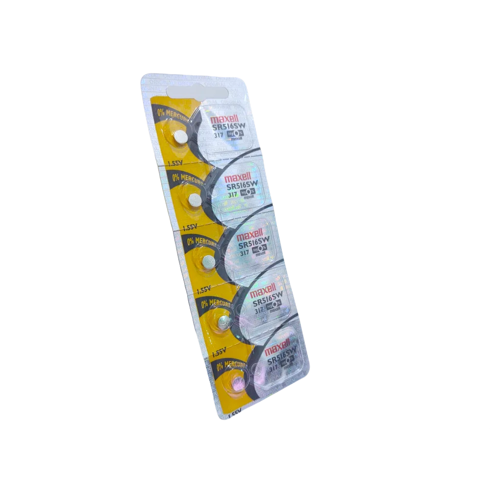 5x Pila Batería Maxell SR516SW 1.55V 12.5mAh Tipo Botón Litio