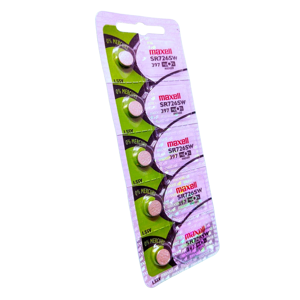 5x Pila Batería Maxell SR726SW 1.55V 33mAh Tipo Botón Litio