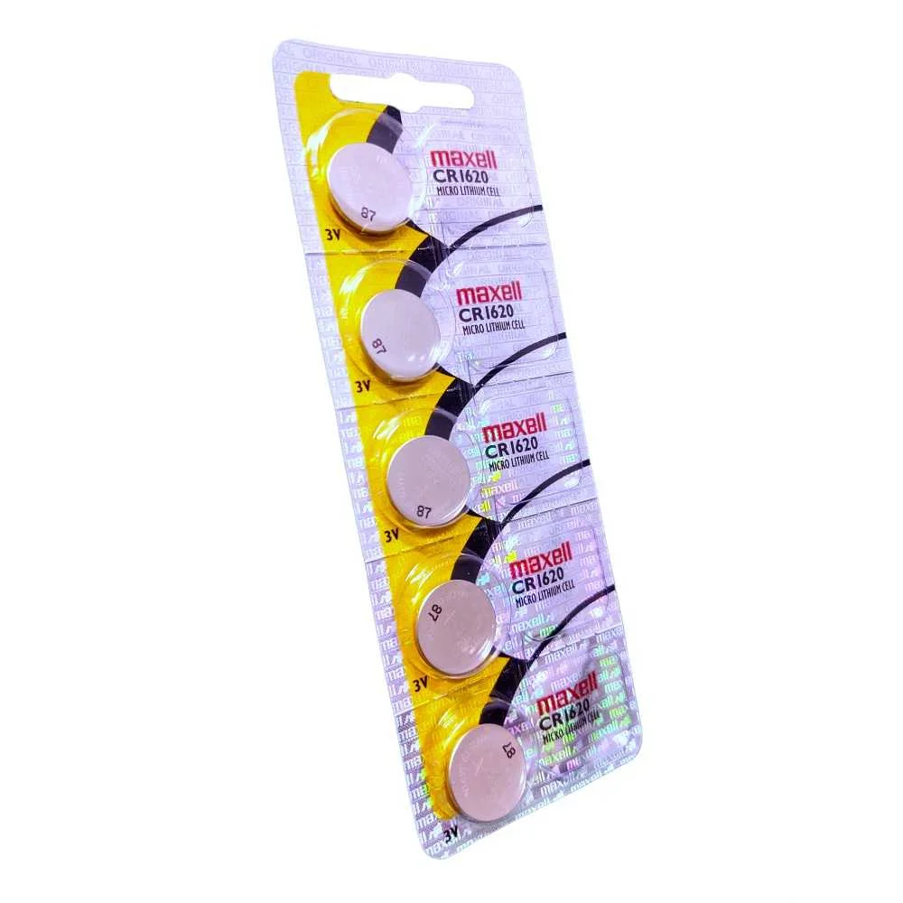5x Pila Batería Maxell CR1620 3V 80mAh Tipo Botón Litio