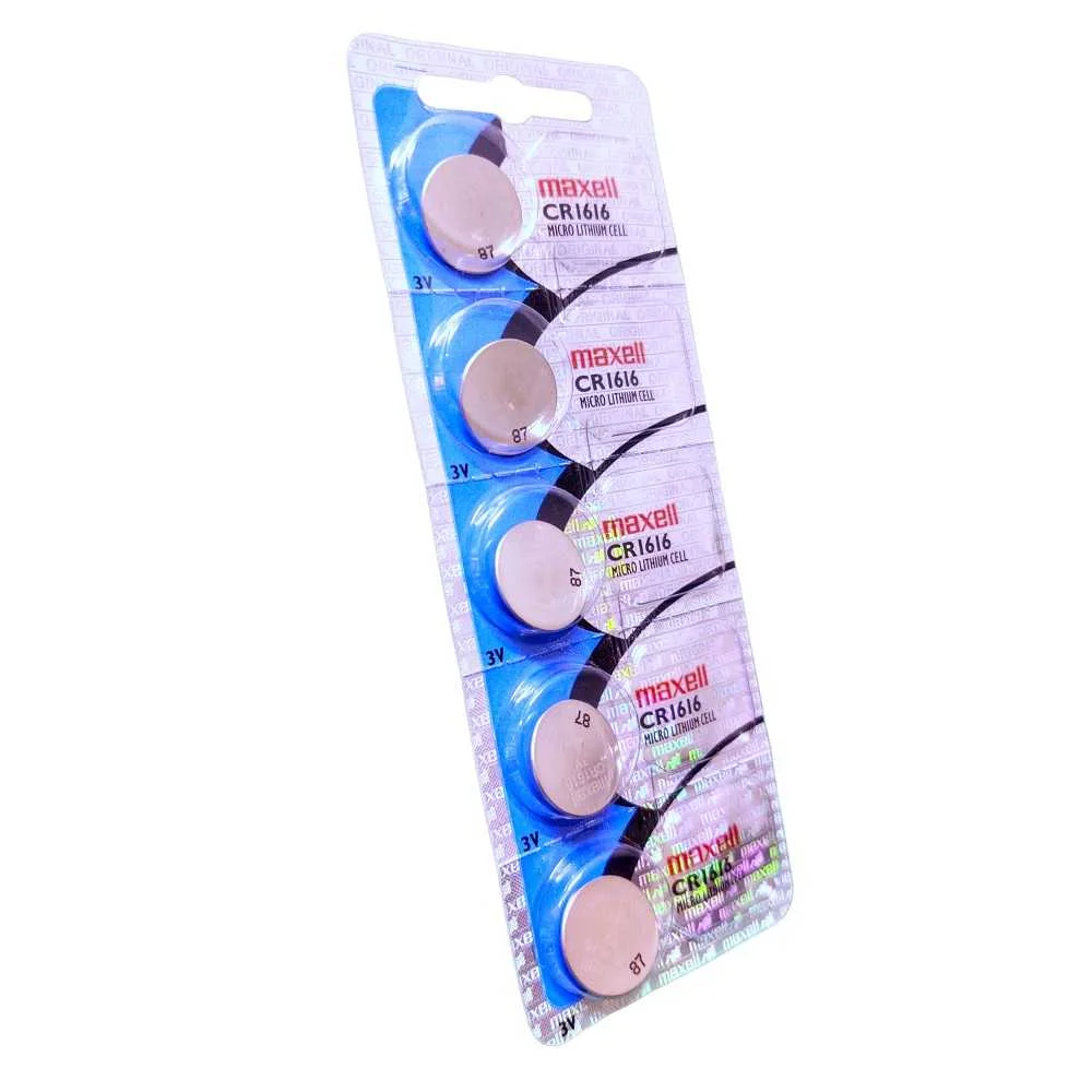 5x Pila Batería Maxell CR1616 3V 55mAh Tipo Botón Litio